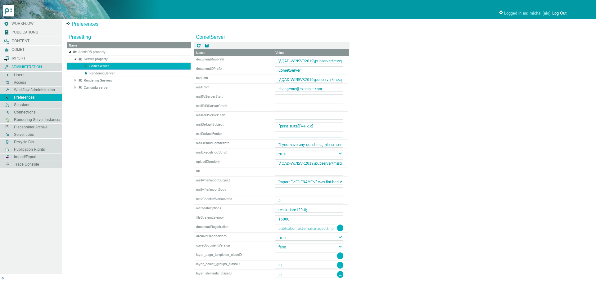 priint:suite administration priint administration